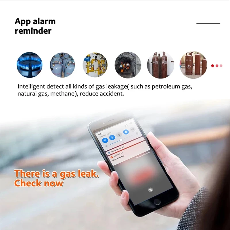 Tuya WIFI كاشف الغاز القابل للاحتراق المنزلية الذكية جهاز استشعار إنذار الغاز جديد واي فاي نظام إنذار الغاز دعم Tuya/Smart Life APP