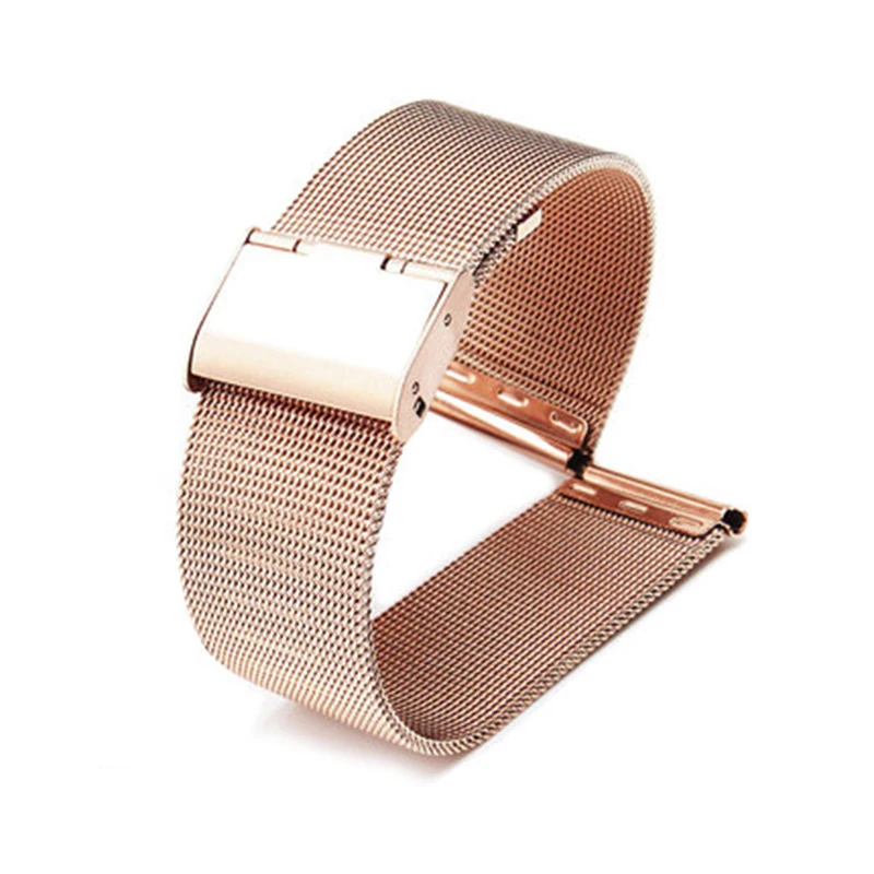 Milanese Watchband 12mm 14mm 16mm 18mm 20mm 22mm 24mm Universal Stainless Steel Metal Watch Band Strap Bracelet Black Rose Gold