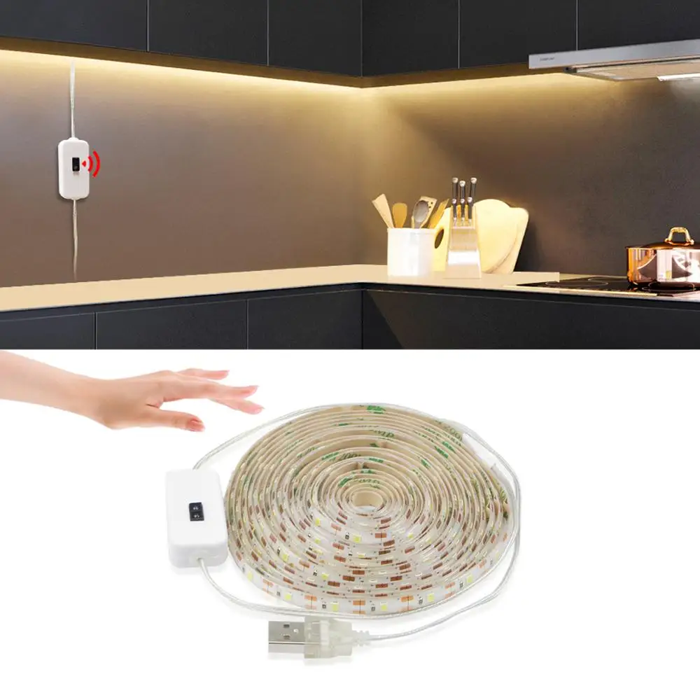 USB Motion LED Backlight LED TV Kitchen LED Strip DC 5V Lamp Hand Sweep Waving ON OFF Sensor Light diode lights Waterproof