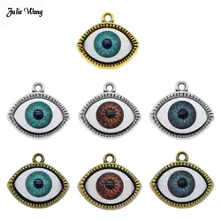 7pcs Demon Eyes 3D Evil Eye Pendant Alloy Charms For Women Necklace Bracelet Earrings Jewelry DIY Accessory