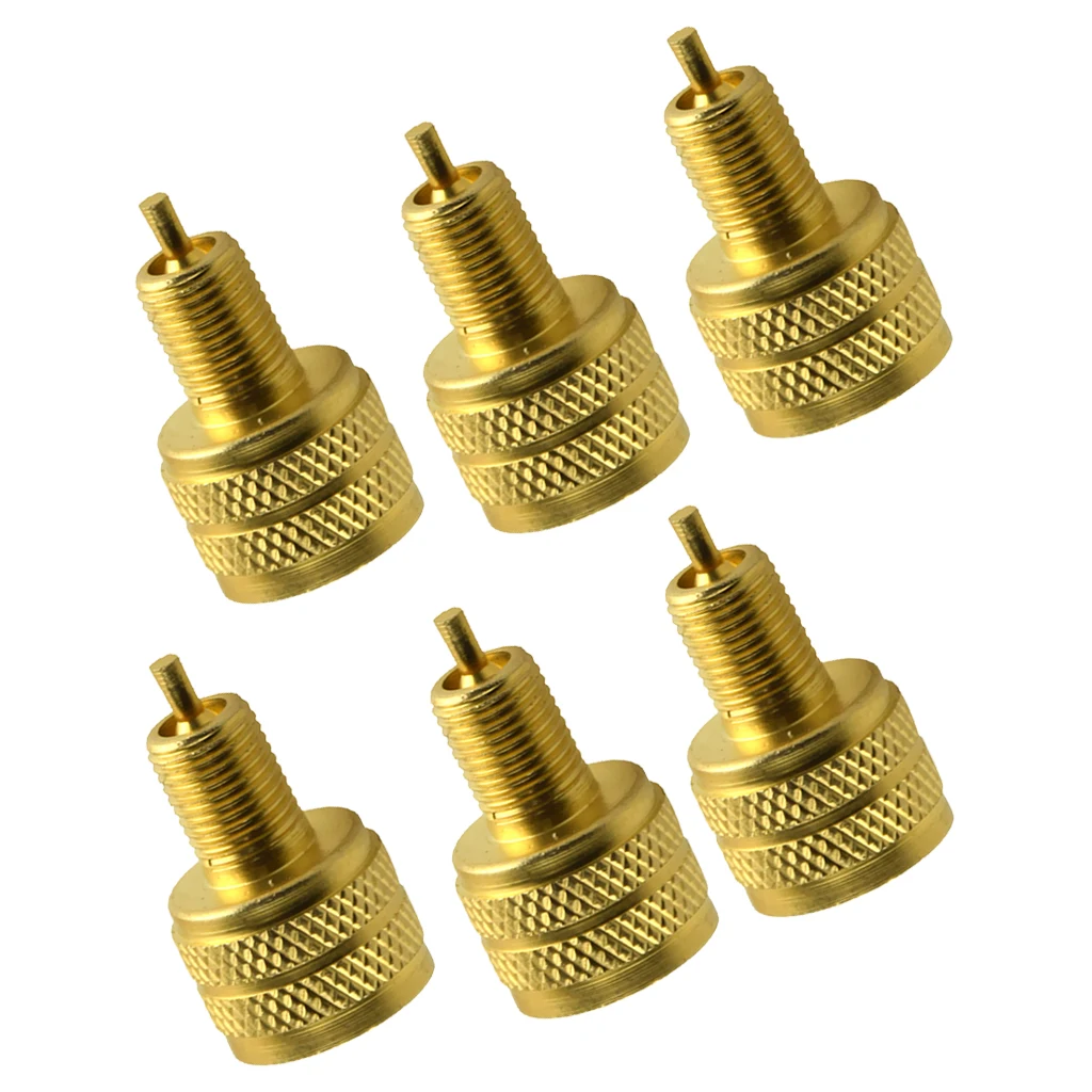 6PCS ทองเหลืองภายนอก Golden ยาง Bore วาล์ว Stem Adapter Reducer 22 มม.ความยาว