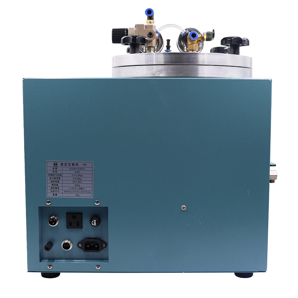 PHYHOO Square Vacuum Wax Injector Casting Machine Jewelry Digital Quartet Valve Hand Grasping Machine 110V/220V