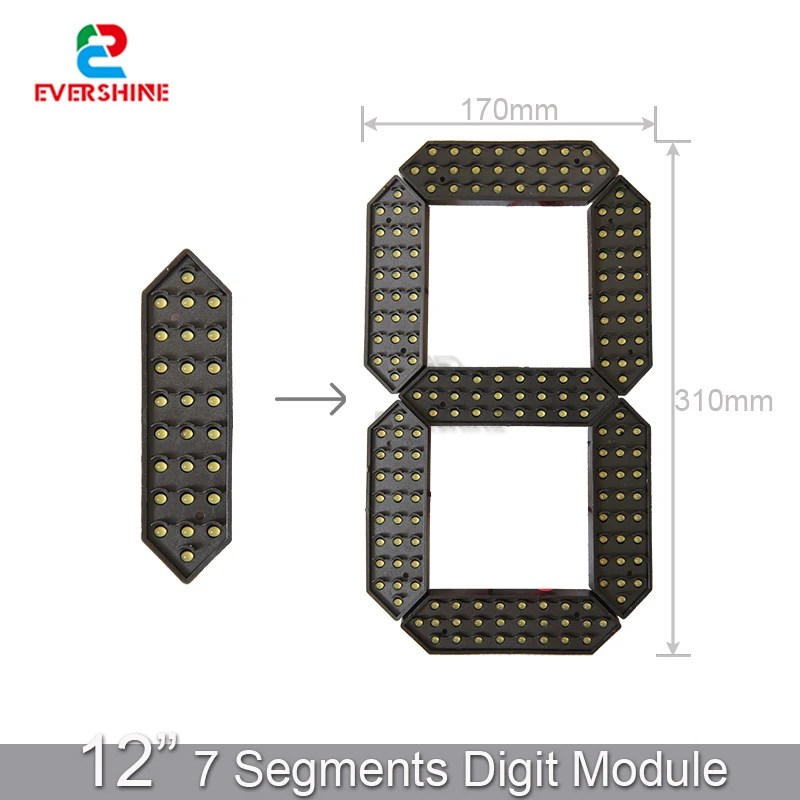 12 Inch 7 Segment Outdoor Waterproof Digital Number Board For LED Gas Station Electronic Fuel Price Time And Temp Sign