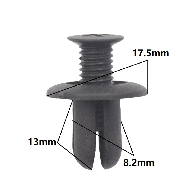 KALILI Plastic screw snaps fastener fits 8.2mm for Hyundai door panel bumper fender molding clips retainers