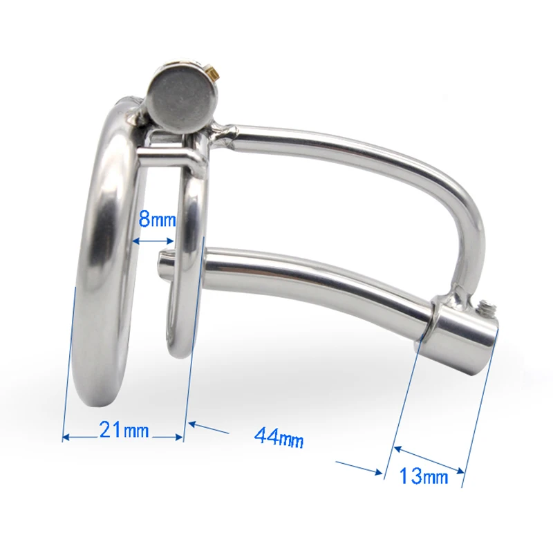 BLACKOUT 2021 New 316 Stainless Steel Male Chastity Device Cock Cage Penis Ring Belt Removable Catheter Stealth Lock A279-P