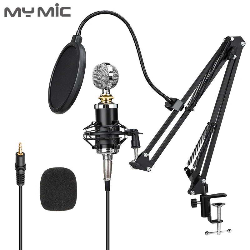 

My Mic Q5000X Condenser Recording Microphone Studio With Adjustable Arm Stand For Computer Gaming Live Steaming