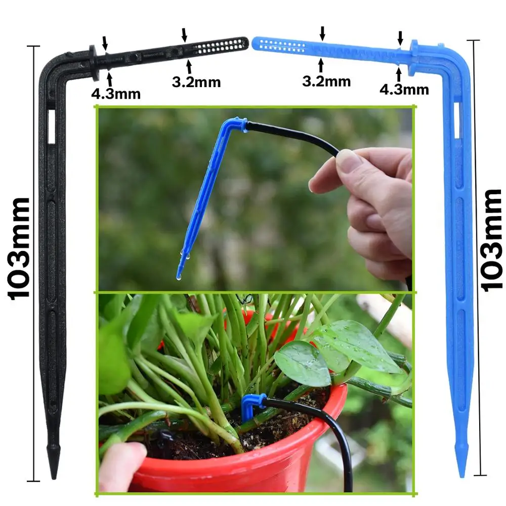 Greenhouse Garden 50PCS Bend Drip Arrow Dripper Micro Drip Irrigation Kit Emitter fit 3/5mm Hose Watering Saving Dripper Flowers