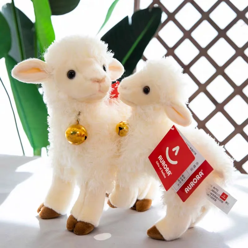 Aurora Sheep Doll Toys with a Long Silky White Coat Long Plush Lamb Funny Doll Simulation Pet for Children Adult Birthday Gift