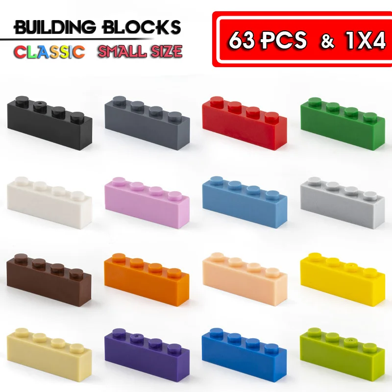 

63 pcs building block basic accessories 1x4 dot high brick educational creative compatible brick children's toy