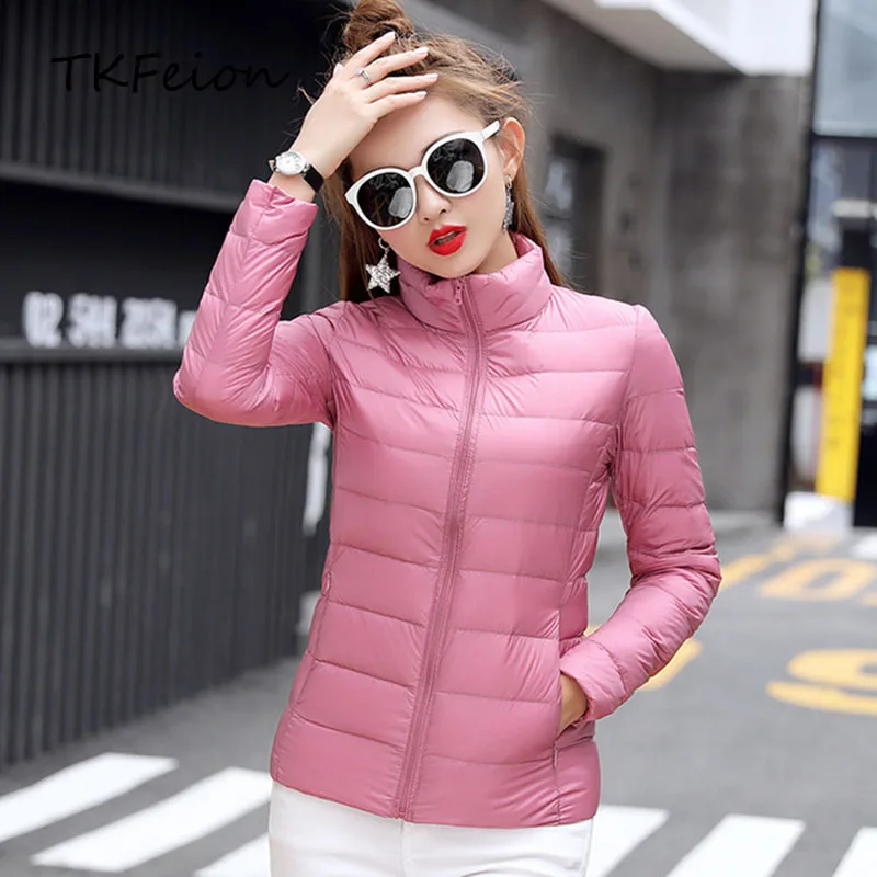 

Autumn Winter Women Short Jacket Lightweight Ultra-thin Fashion Ladies Slim Parka Warm Duck Down Plus 3XL 4XL Female Casual Coat