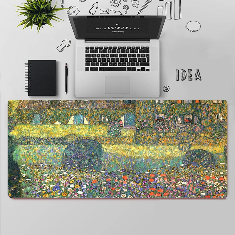 Gaming Mouse Pad เมาส์ขนาดใหญ่ Pad PC Gamer คอมพิวเตอร์แผ่นรองเม้าส์ขนาดใหญ่ Mousepad Kiss Gustav Klimt XXL แป้นพิมพ์โต๊ะแผ่นเมาส์ Pad