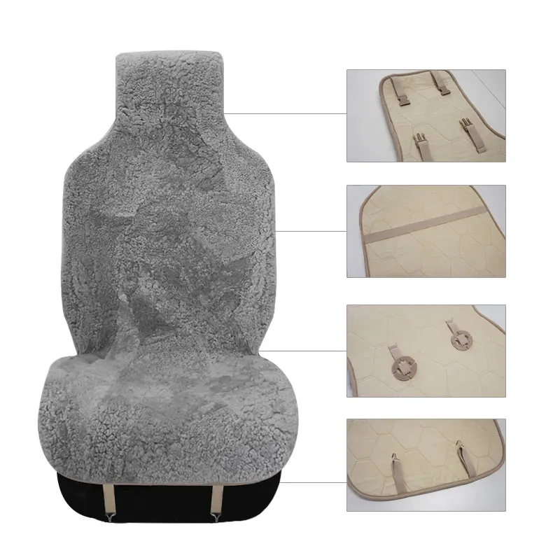 AUTOROWN 100% Australian Sheepskin Car Seat Covers Four Seasons Car Interior Accessories Universal For Toyota Mazda Kia Honda