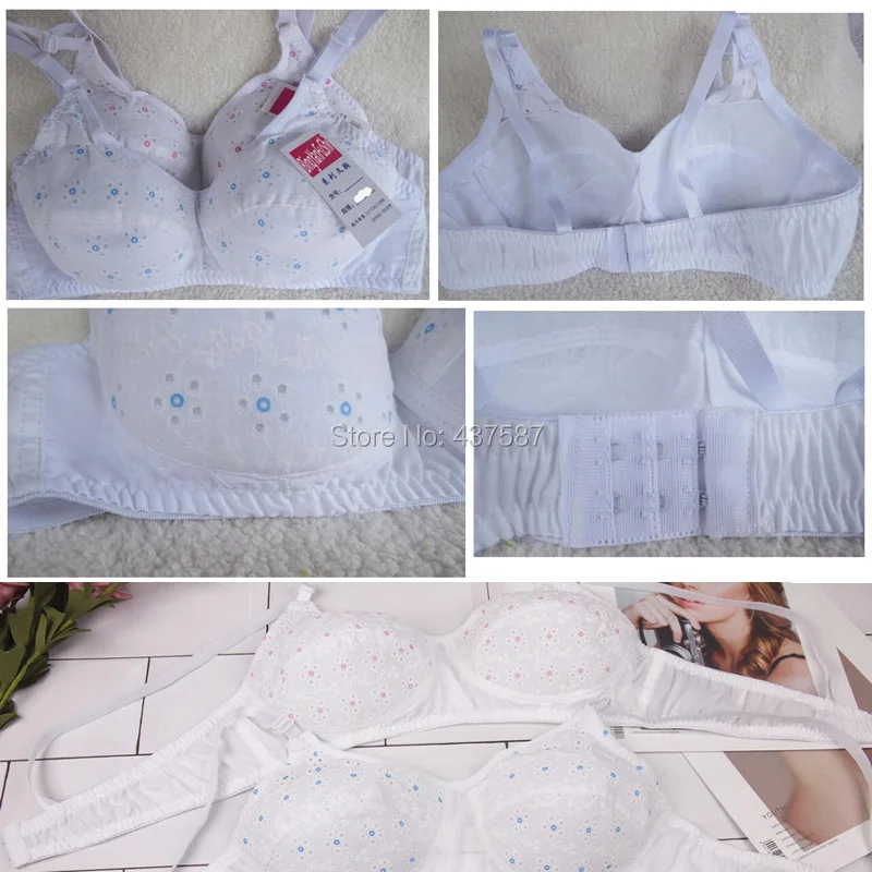 3 sztuk/partia biustonosz bielizna dojrzały miękki bawełniany biustonosz matka bez felg kobiety dziewczyna klasyczny bralette duży biust podszyty bawełną bh C11 — zdjęcie 3