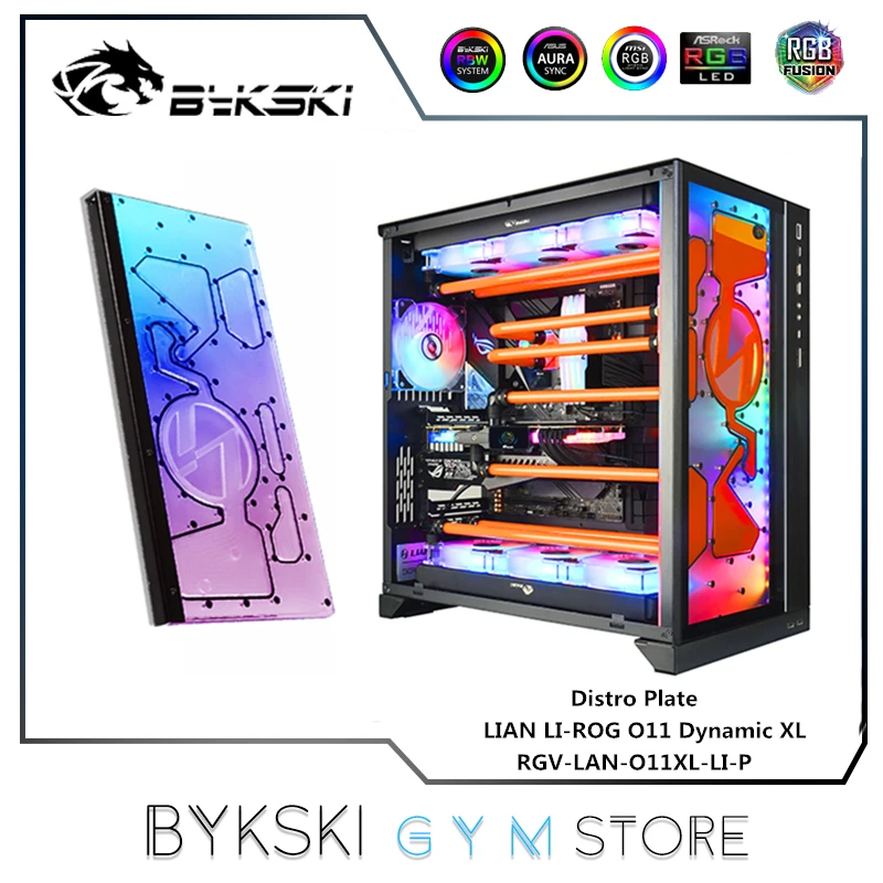 Bykski-Distro Placa para LIAN LI-ROG O11 Dynamic XL,RGB Water Reservoir, Res Pump, 12V, 5V, RGB SYNC, RGV-LAN-O11XL-LI-P