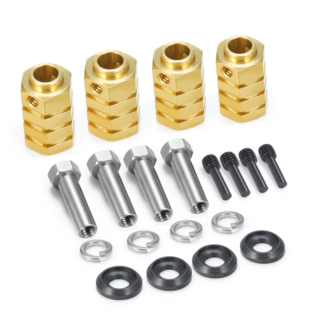 AXSPEED 5/8/9/10/11/12/15/20mm Heavy Brass 12mm Wheel Hubs Hex Extended Adapter for TRX-4 TRX-6 1/10 RC Crawler Car Parts