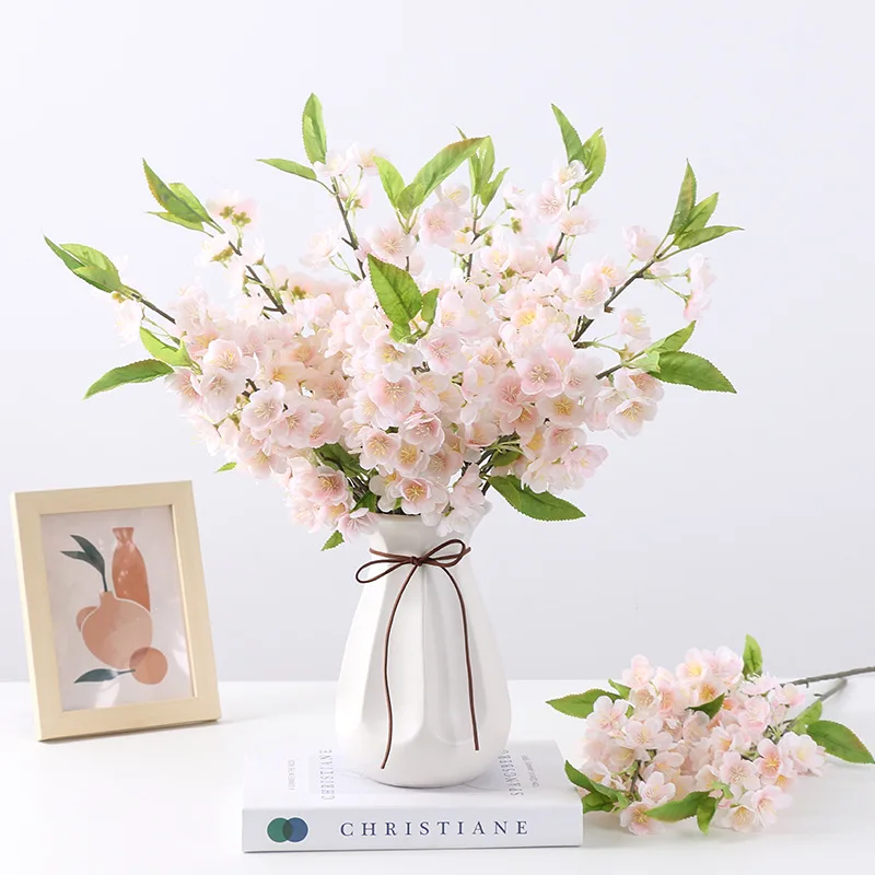 

Artificial Flower Peach Blossom Branch Fake Flower Decoration Silk Cloth Flower Home Hotel Office Decoration Flower Arrangement
