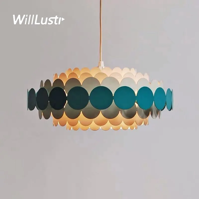 Modern Iron Pendant Light Macaron Color Suspension Lamp Hotel Nursery Bedroom Kid Room Kindergarten Nordic Suspension Chandelier