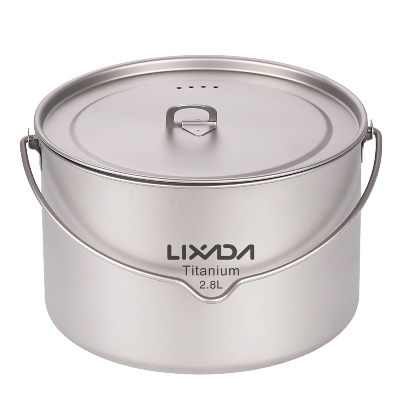 

Lixada 2.8L Titanium Pot Ultralight Portable Hanging Pot with Lid Outdoor Hiking Backpacking Camping Tableware Camping equipment