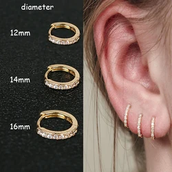 Girls Rhinestone Hoop Earrings Ladies Silver Plated Gold Plated Small Earrings Cartilage Spiral Pierced Conch Earlobe Hoop Gift