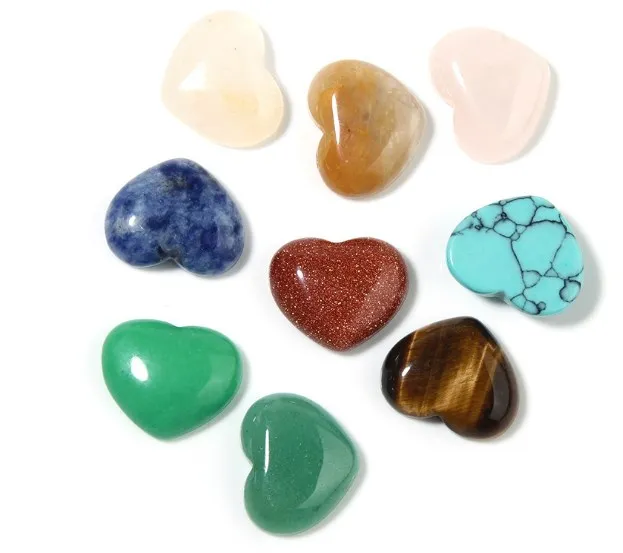 5 teile/los 15*18mm Konvexen natürliche stein perlen Tiger Eye türkis für schmuck machen herz charme anhänger zubehör keine loch