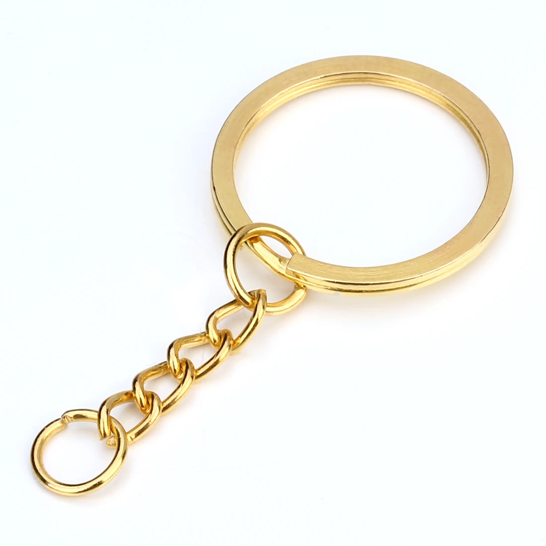 5-20 Stück Schlüsselanhänger in Goldfarbe, Schlüsselring aus Bronze oder Rhodium, 28 mm lang, runde Schlüsselringe für DIY-Schmuckherstellung, Großhandel – Detail 9