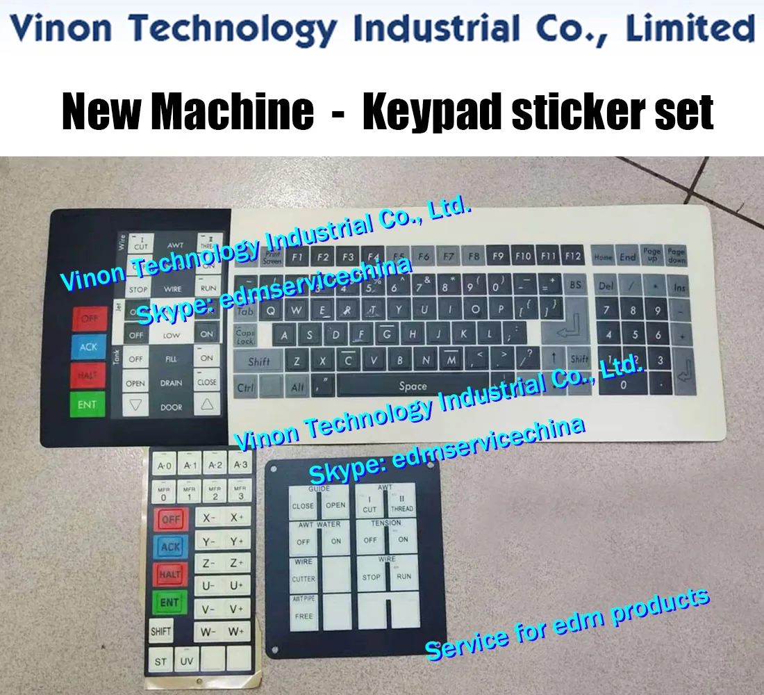 (3pcs/set) new type AD,AG Keyboard Panel Set for wire edm machines, EDM Keypad sticker set AG400,AD360