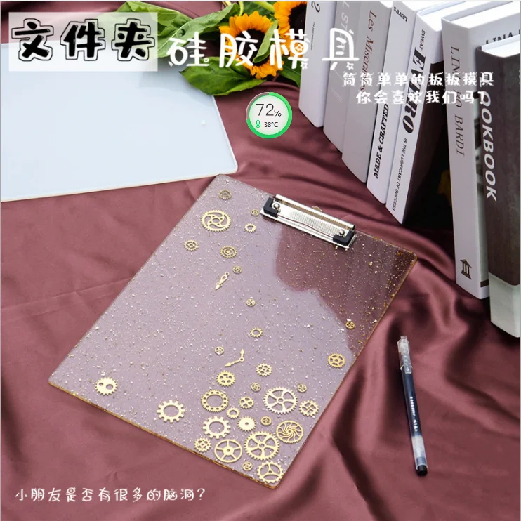 Diy Crystal Drop Resin folder drawing board mirror silicone mold stationery