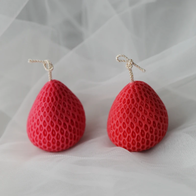3D Strawberry Silicone Chocolate Cake Decoration Mold Simulation Food Candle Plaster Mini Mousse Strawberry