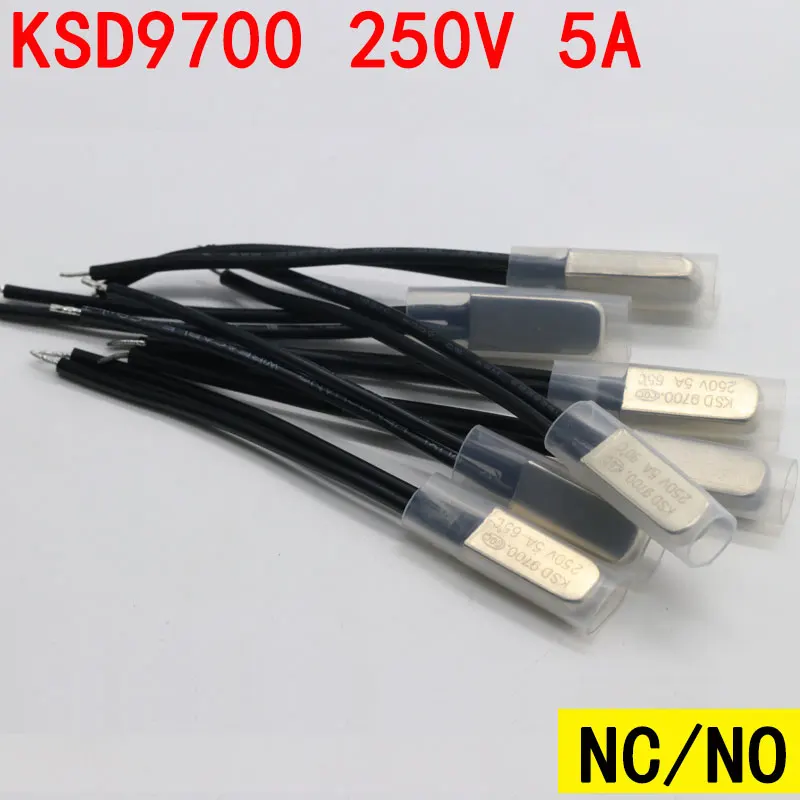 

2/5PCs KSD9700 5A 250V 40 55 60 75 80 85 90 95 100 105 110 130 135℃ NO NC Thermostat Thermal Protector fuses Temperature Switch