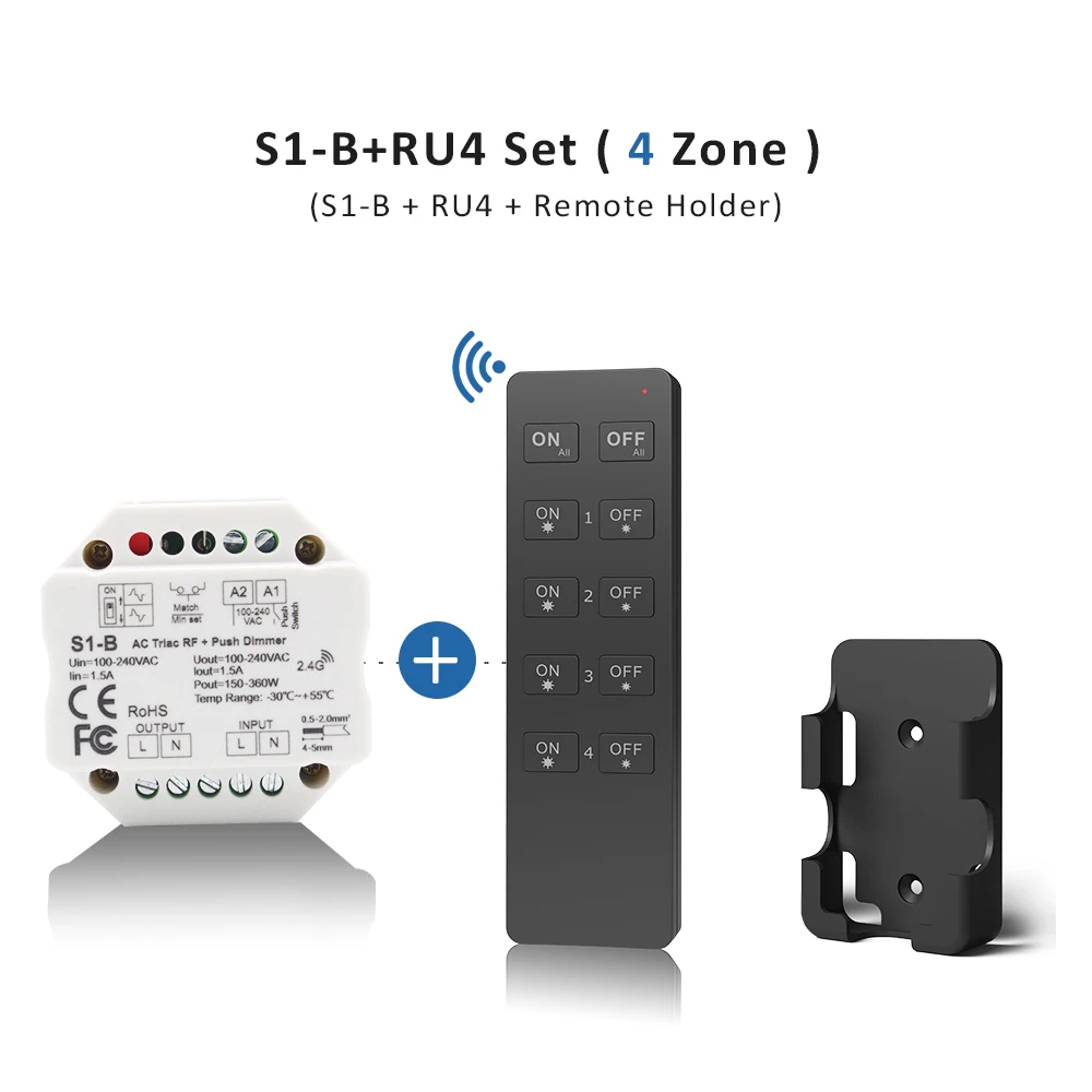 MJJC LED Dimmer Schalter 110 V 220 V 230 V AC Triac LED Dimer 220 Volt Dimmer WIFI Drahtlose Fernbedienung für Glühbirne Licht Lampe S1-B