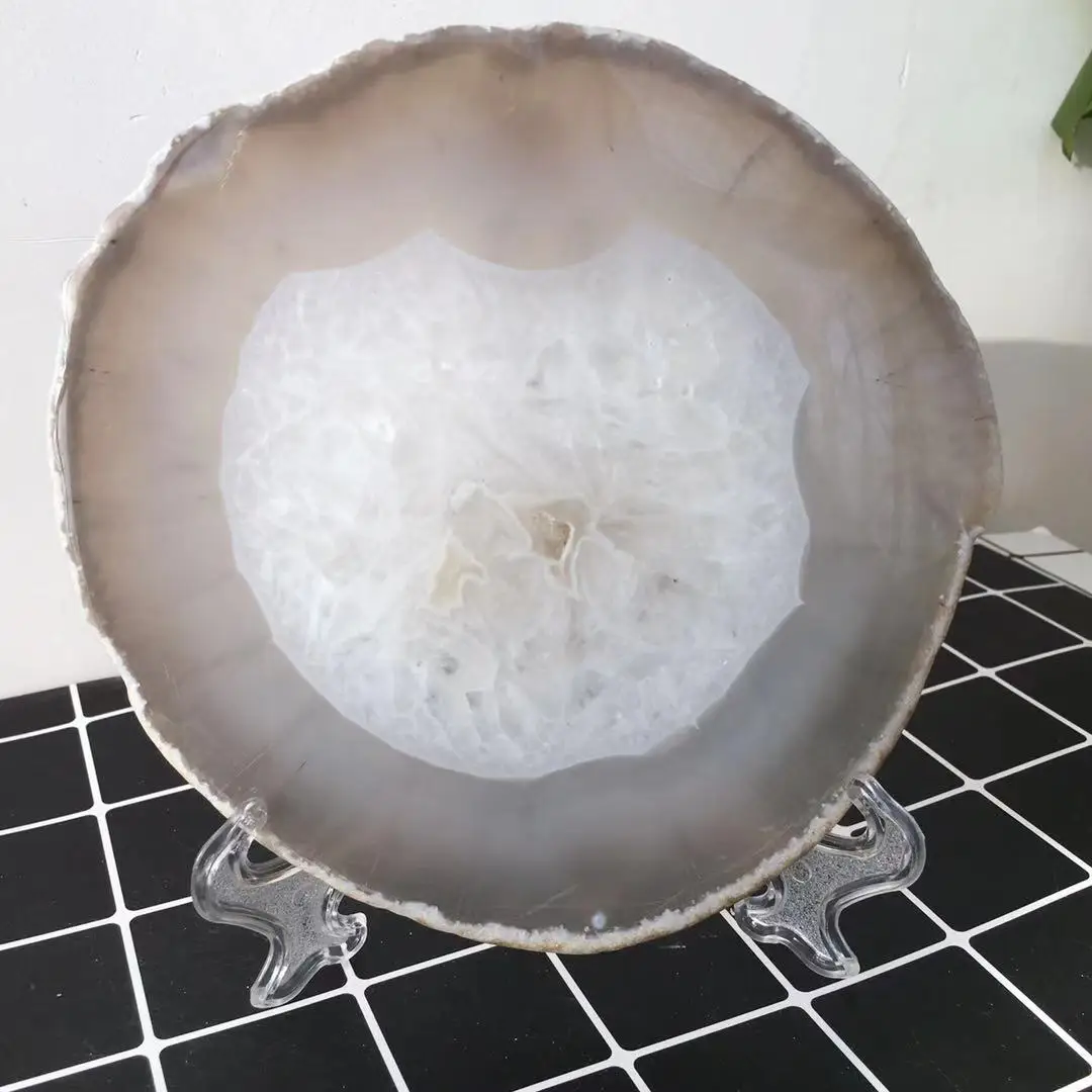 13-15CM  Large  Agate Slice Geode Polished Crystal Quartz