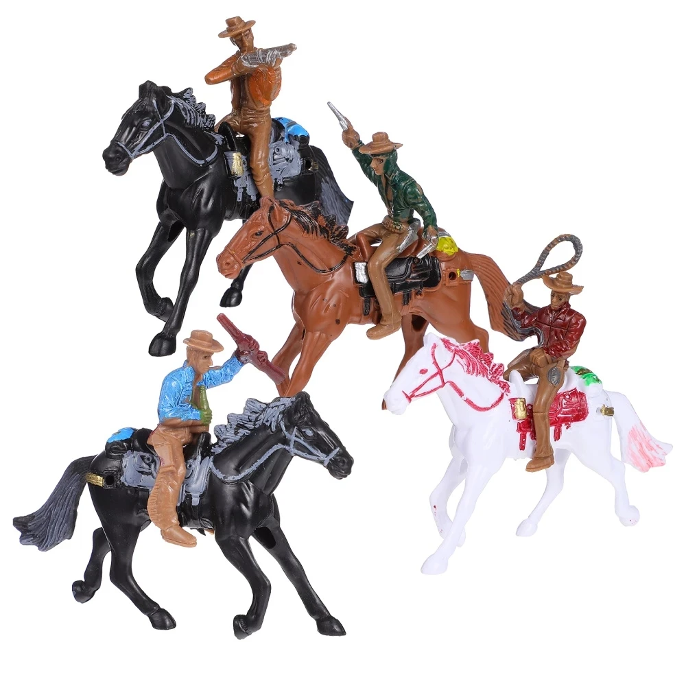 Figurines de Cowboys Occidentaux, Soldats Occidentaux, oral aux, Modèle en Plastique, Ensemble de Jouets pour Enfants, Ornements Réalistes, Cadeau pour Garçons, 16 Pièces