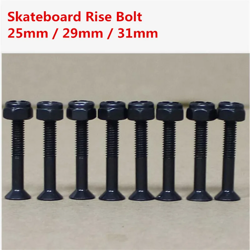 

25mm 29mm 31mm Length Bolt Skateboard Rise Bolts Longboard Big Wheel Road Skate Board Raise Axle Parts Accessories 8 pcs/lot