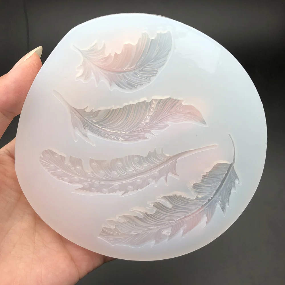 1pcs Liquid Silicone Mold Feather Mirror Resin Mould For DIY Jewelry Pendant Necklace Accessories Making Crafts