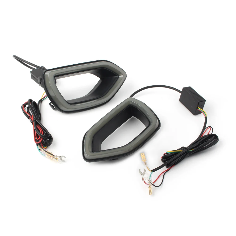 2 uds rejilla delantera de coche bisel lámpara de señal de giro humo LED luz amarilla DRL para Dodge Charger SRT 2015 2016 2017 2018 2019