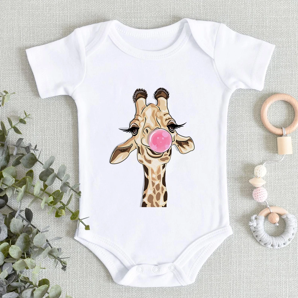 Cute Animal Giraffe Baby Boy Clothes Cartoon Kawaii Harajuku Fashion Infant Onesies Loose Comfy Toddler Jumpsuits Dropship