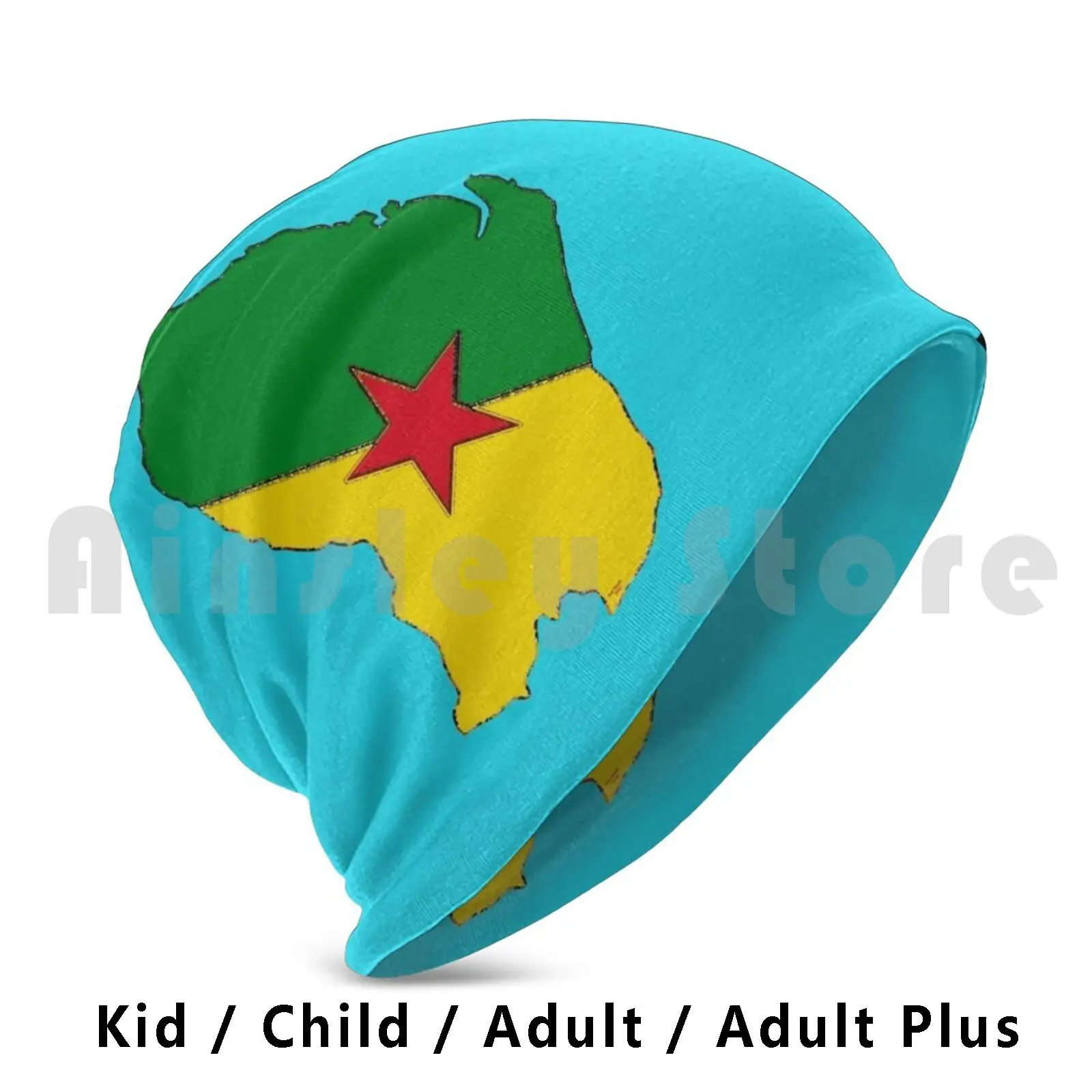 French Guiana Map With French Guianian Flag Beanies Pullover Cap Comfortable French Guiana Guianian Guianan