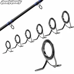 7pcs Fishing Rod Guides Repair Kit 0.96-3.3cm Casting Ceramic Rings Steel Double Leg Fishing Rods Guide Replacement Set