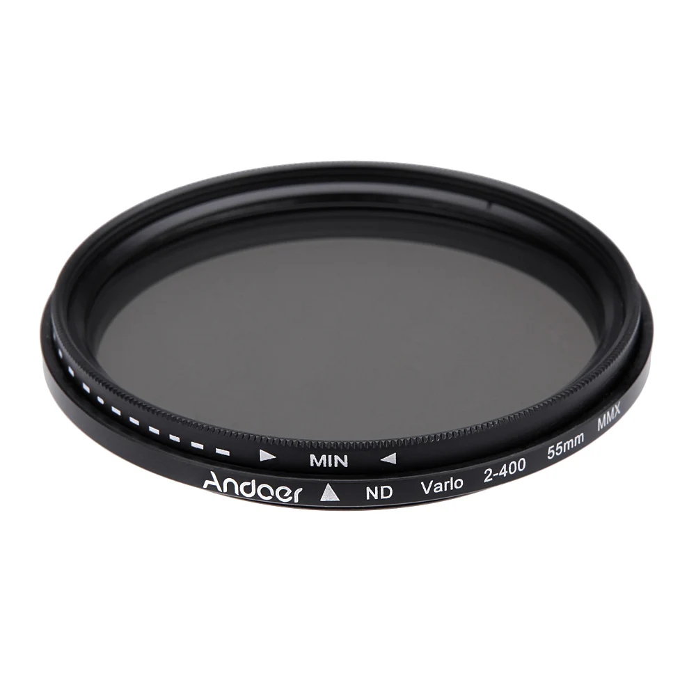 Andoer 52-82mm ND Fader Neutral Density Adjustable ND2 to ND400 Variable Filter Photography for Canon Nikon DSLR Camera