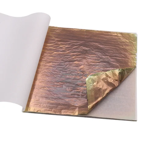 Листы разноцветной имитации сусального золота 14x14 см, 50 шт./буклет для золочения ногтей, бумажного декора для мебели золотой лист отзывы - №10