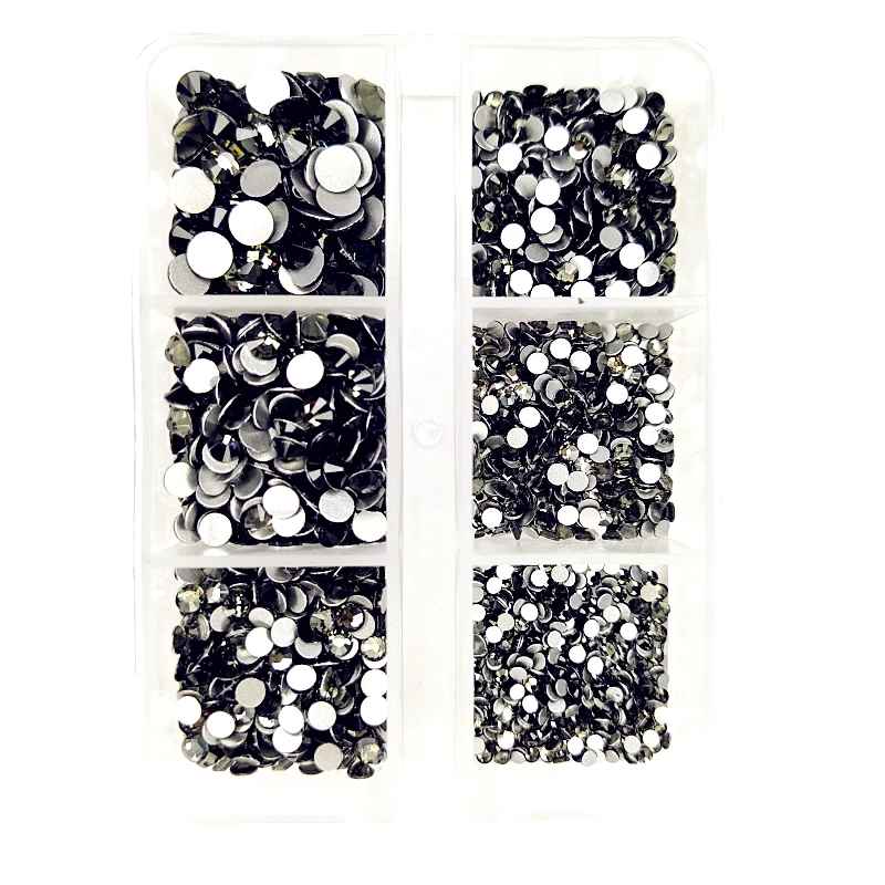 Diamante nero Super Glitter cristallo strass SS3-SS40 Flatback chiaro Non Hot Fix strass colla su Nail Art decorazioni