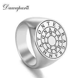 Dawapara Magic Ring or Disc of Solomon Seal Kabbalah Amulet Men Rings Stainless Steel Punk Jewelry