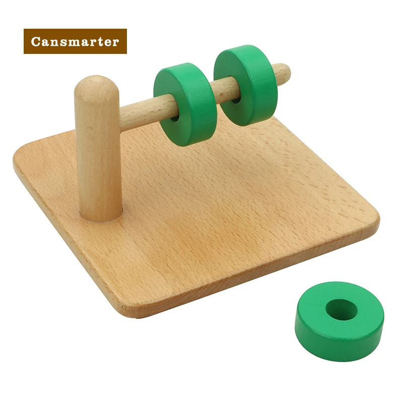 

Montessori Maths Educational Toys Green Cylinder Wooden Board Sensory Training Teaching Materials Toy For Children Kids