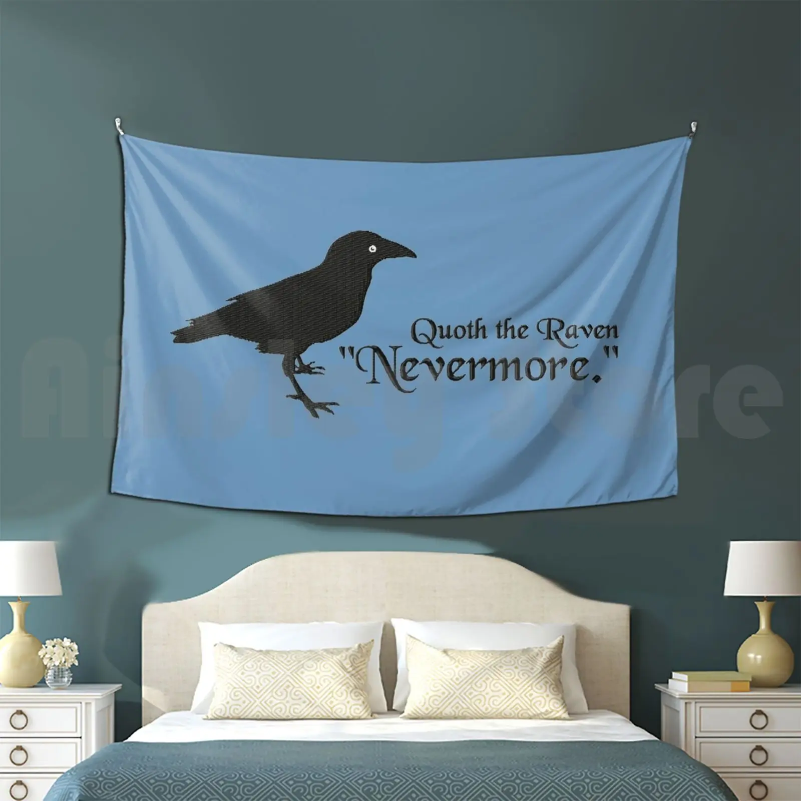 Quoth The Raven Tapestry Living Room Bedroom Poe Edgar Allan Poe Raven Nevermore Poetry Poem Literature Goth