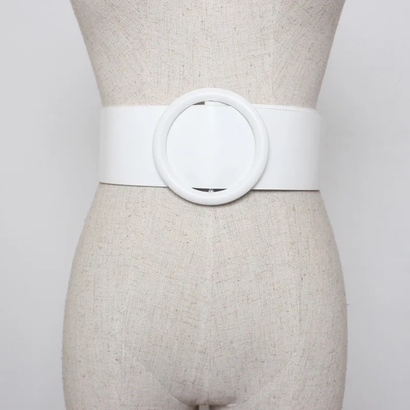 Kleidung zubehör 2020 Neue Frauen Großen Ring Breite Leder Gürtel Für Top Qualität Strap Jeans Feminine Frau Runde Schnalle Gürtel – Detail 16
