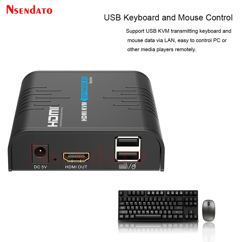 

HDMI KVM USB Extender RJ45 1080P 60Hz 120M Wireless HDMI video transmitter and receiver USB2.0 KVM Sharing keyboard mouse Switch