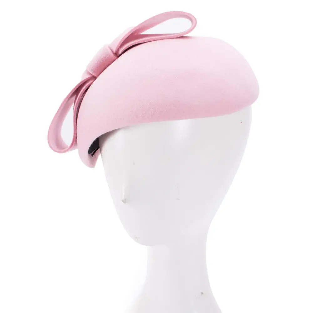 Lawliet Teardrop Womens 1940s Vintage Look Wool Felt Fascinator Hat Bow Detail Tam Beret Casque Cocktail Hat A568