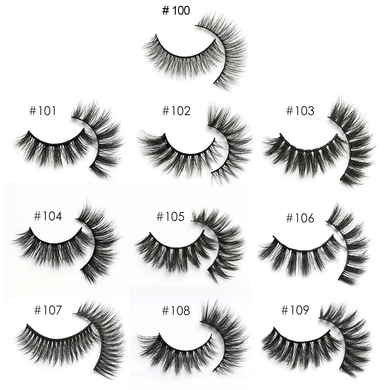 En gros 5/50/100 pièces cils Flase oeil Faux vison naturel longs cils moelleux Volume Faux cils Kit paquet de cils doux