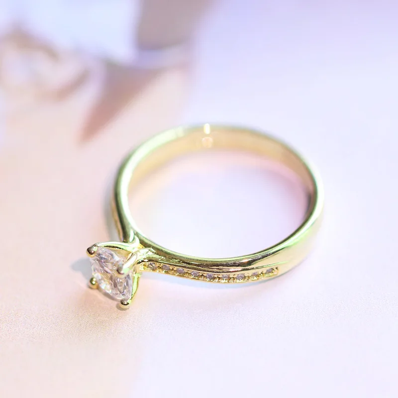 22K Yellow Gold Diamond Rings for Women 2021 Gemstone Jewlery Organiser Wedding Rings Couples Resizable Gold Jewelry Luxury