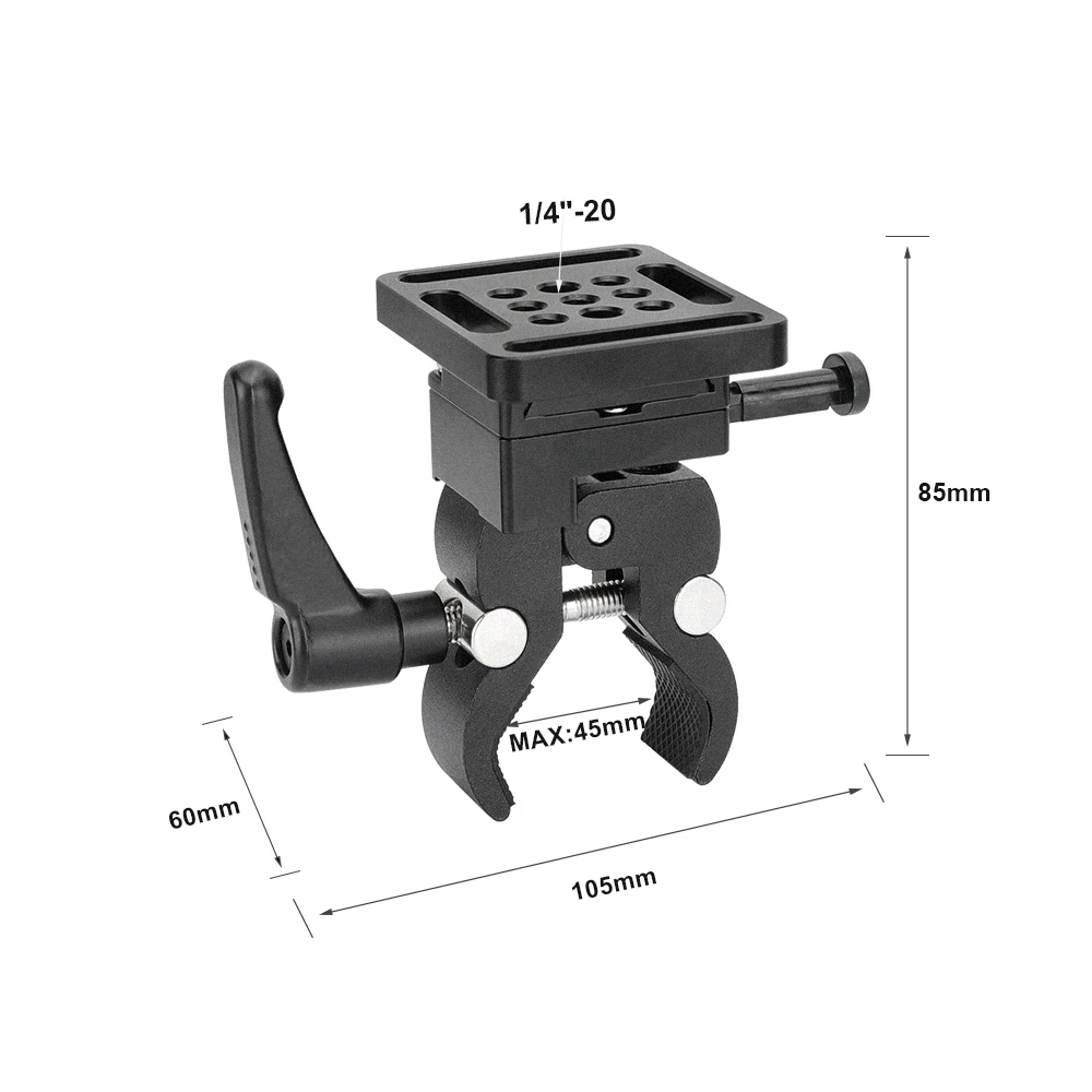 SZRIG Super Clamp V-Lock Mount Quick Release Adapter Crab Pliers Clip With V Lock Cheese Plate For Magic Arm Monitor Flash Light